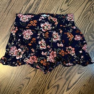 AE High Waisted Floral Ruffle Shorts